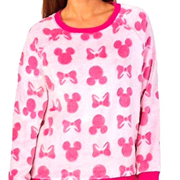 Disney Women's 2 piece fleece jogger pajama lounge set pink - Picture 1 of 11